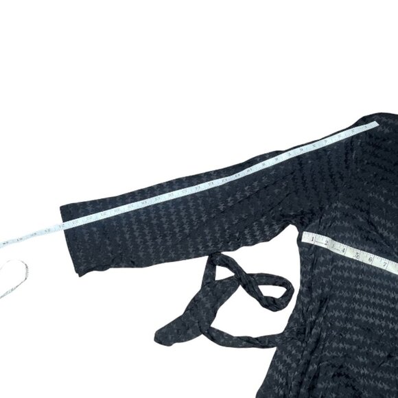 Nine West Women's Black Silky Fabric Sleeve-Slit Wrap Blouse Top Plus Size XL - Picture 7 of 10